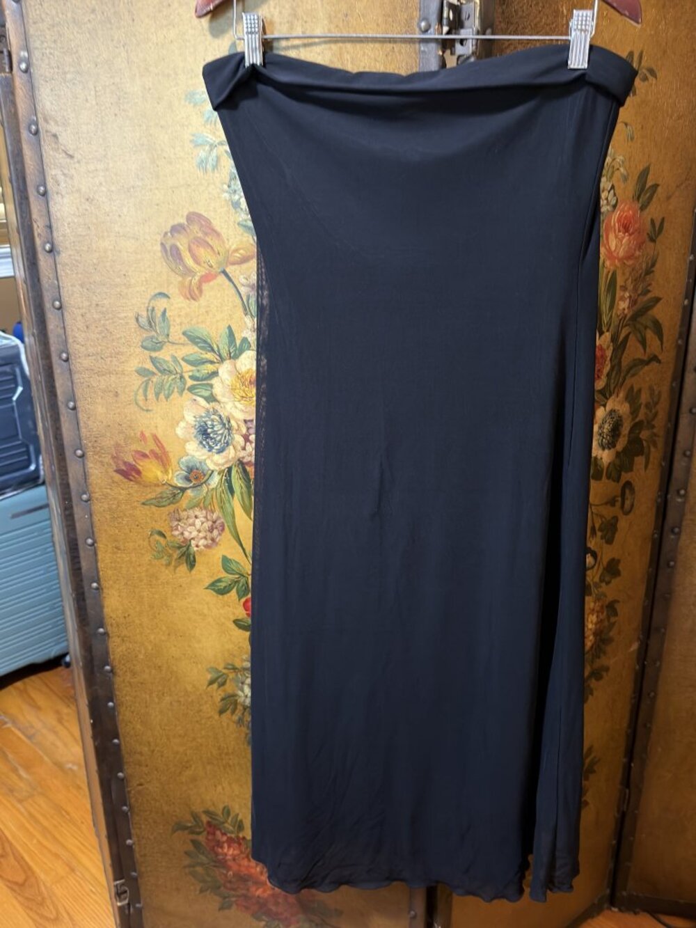 SHEIN Black Sleeveless Mesh Overlay Midi Dress Size Large